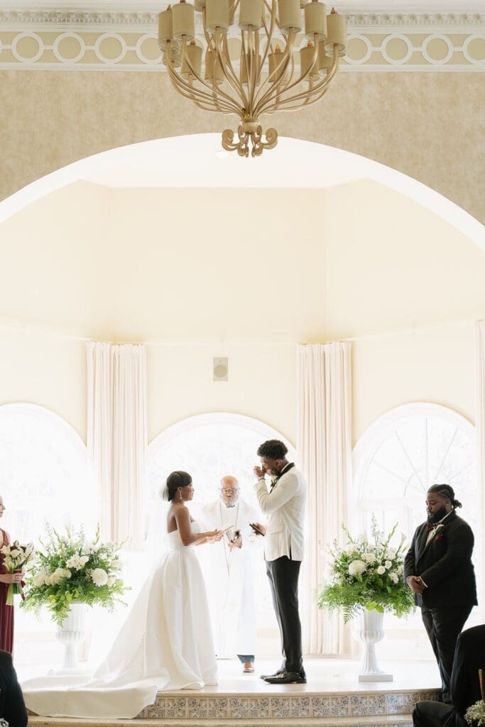 bride and groom during ceremony