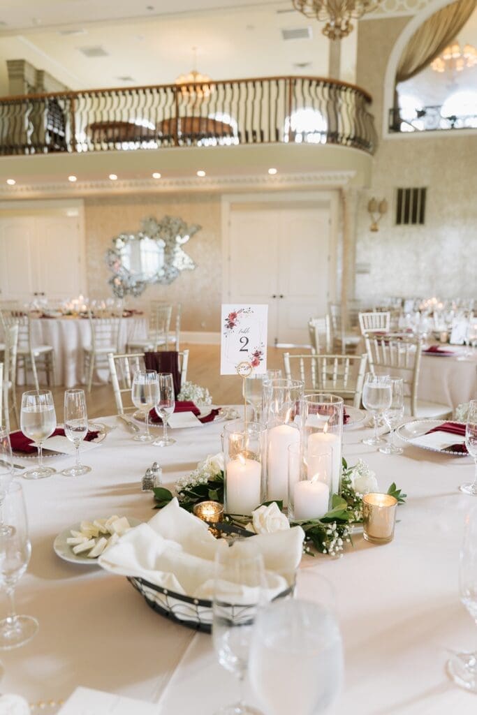Reception table decor at Morais