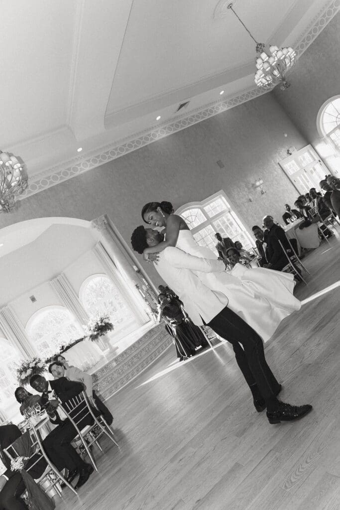 bride and groom first dance