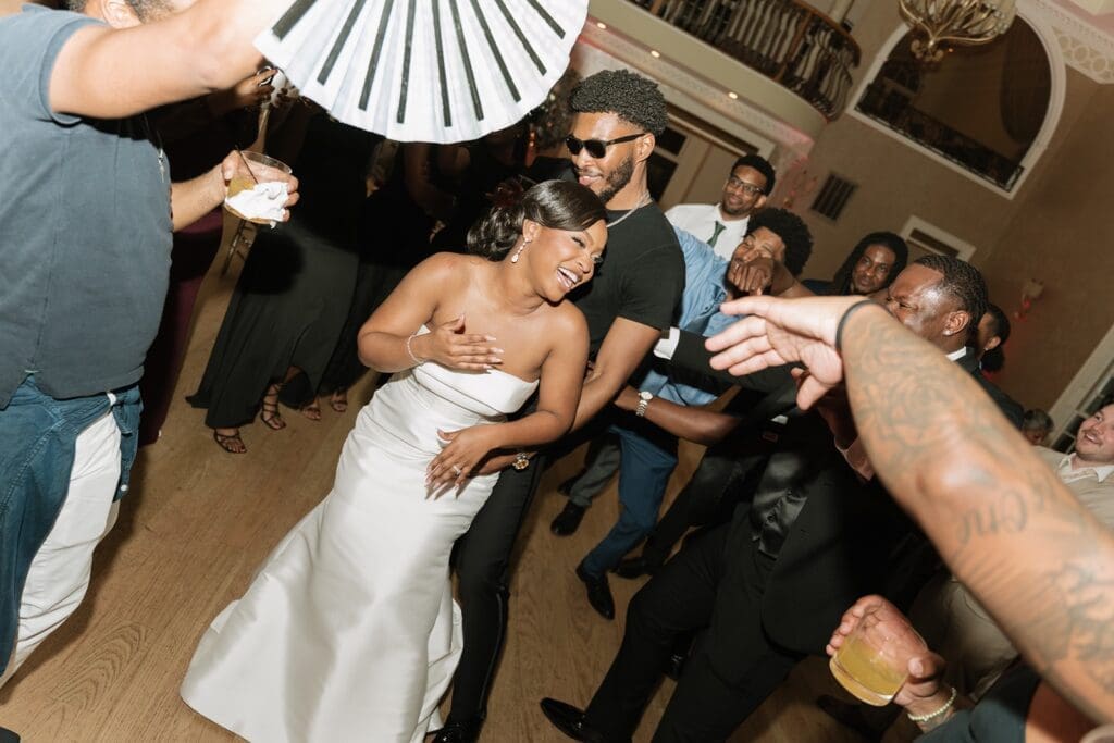bride and groom dancing at Morais Vineyards reception