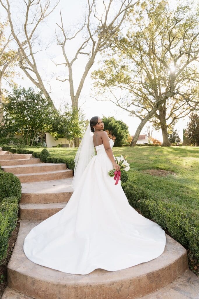 Romantic bridal portrait at Morais Vineyards in Virginia