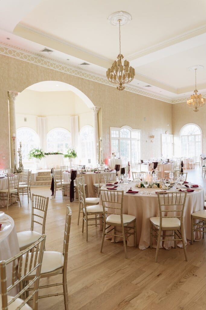 Reception ballroom in Morais Vineyards Wedding