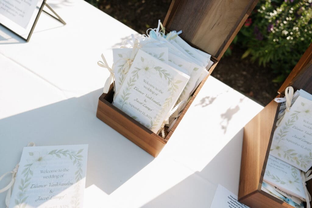 Wedding ceremony program for Jewish wedding