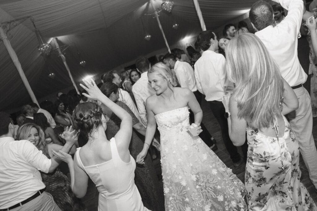 Candid wedding reception dance floor